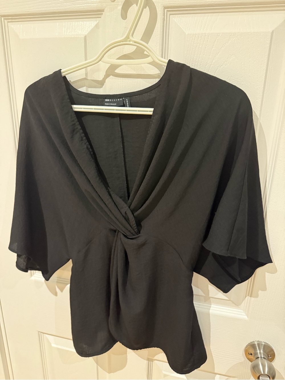 ASOS Black Twist-Front Top